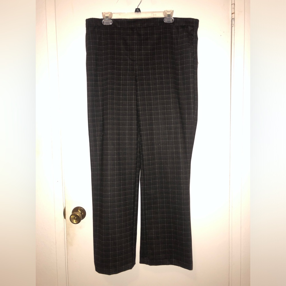Nicole Miller, New York, Tweed Black,stretch dress pants,long length, X-L size